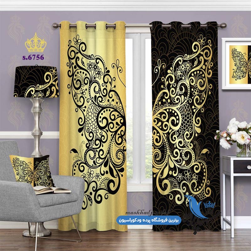 پرده پانچ فانتزی طرح پروانه s-6756