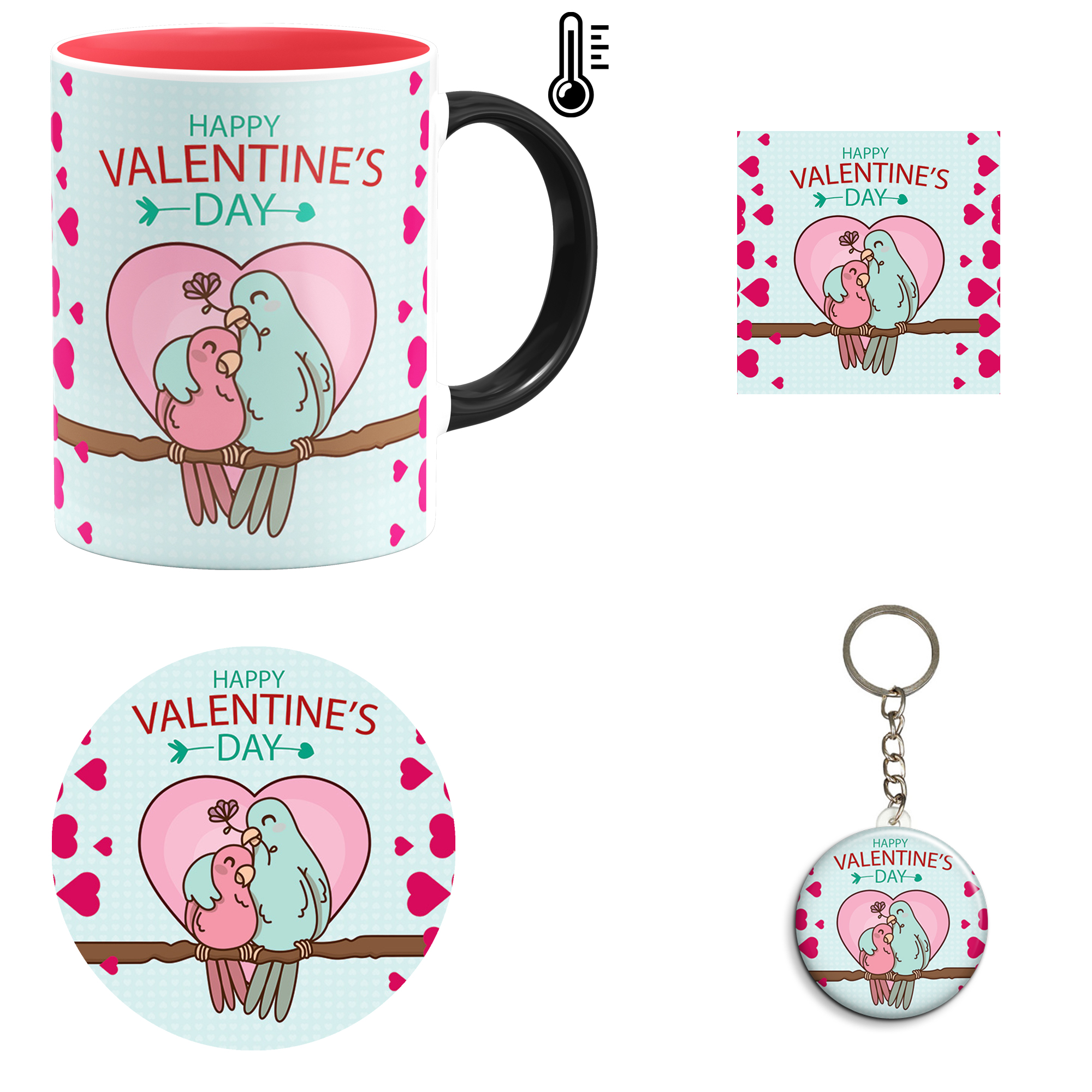 ست هدیه ماگ حرارتی مدل روز عشق طرح عاشقانه کد M65