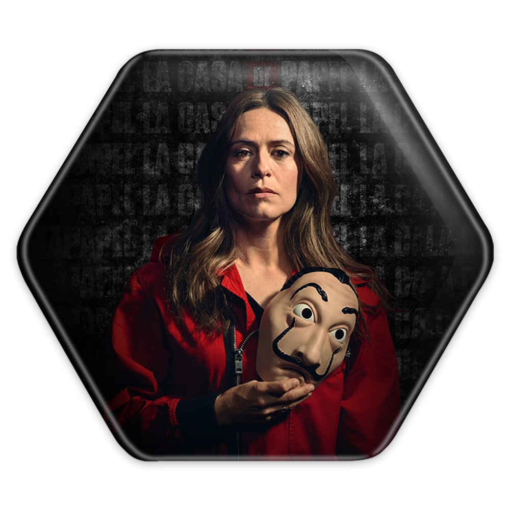 پیکسل خندالو طرح راکل موریو سریال Money Heist مدل شش ضلعی کد 3225