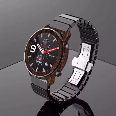 برچسب ماهوت طرح Dark Walnut Wood مناسب برای ساعت هوشمند شیایومی Amazfit GTR 47mm