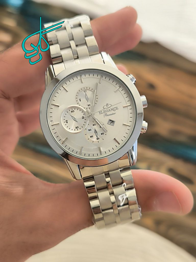 خرید ساعت مردانه فلزی الگانس طرح کرنو موتور ژاپن رنگ ثابت تقویم دار استیل درجه یک دارای رنگ بندی کد 1919766 - ردگل