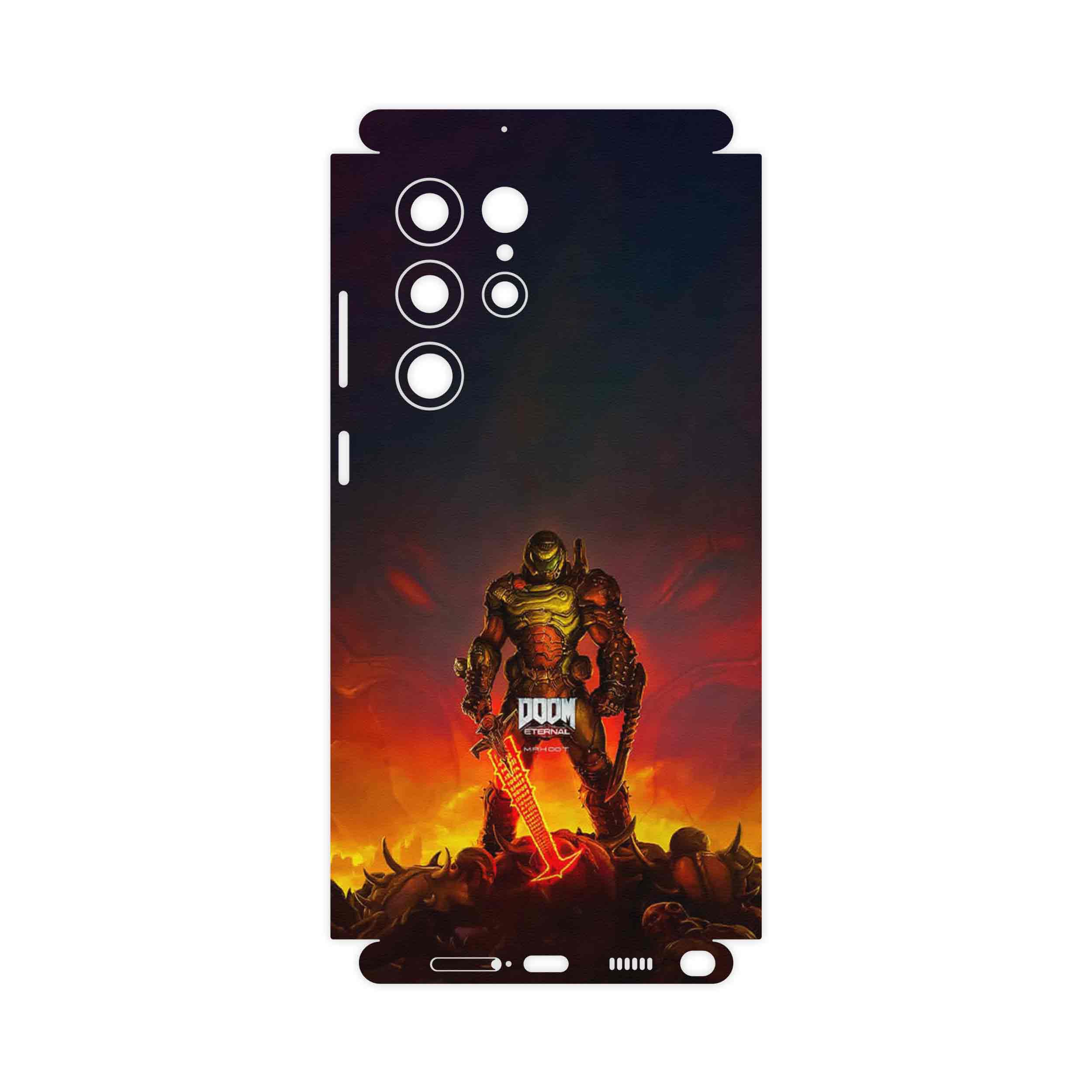 برچسب پوششی ماهوت مدل DOOM Game Series-FullSkin مناسب برای گوشی موبایل سامسونگ Galaxy S22 Ultra 5G
