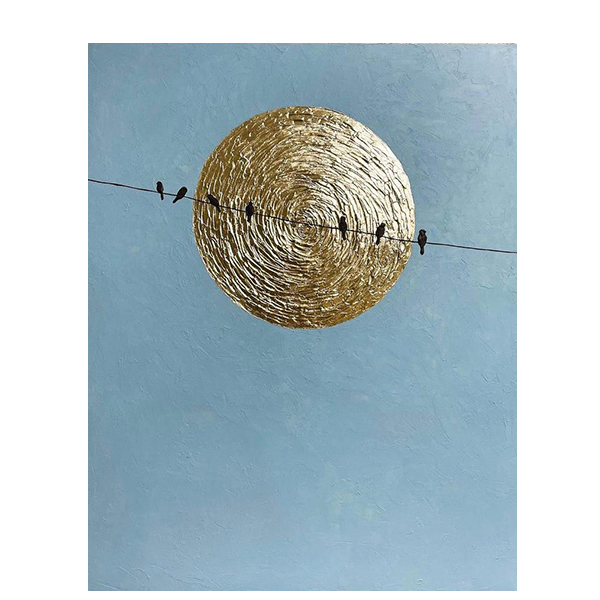  تابلو نقاشی ورق طلا مدل پرنده کد 0065 