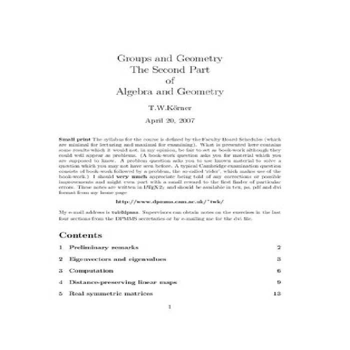 خرید و دانلود نسخه کامل کتاب Algebra and Geometry, Part II: Groups and Geometry