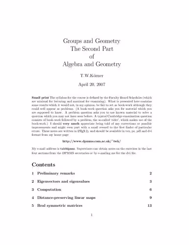 خرید و دانلود نسخه کامل کتاب Algebra and Geometry, Part II: Groups and Geometry
