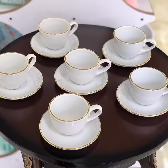 فنجان چایخوری لب طلا طرح ساده