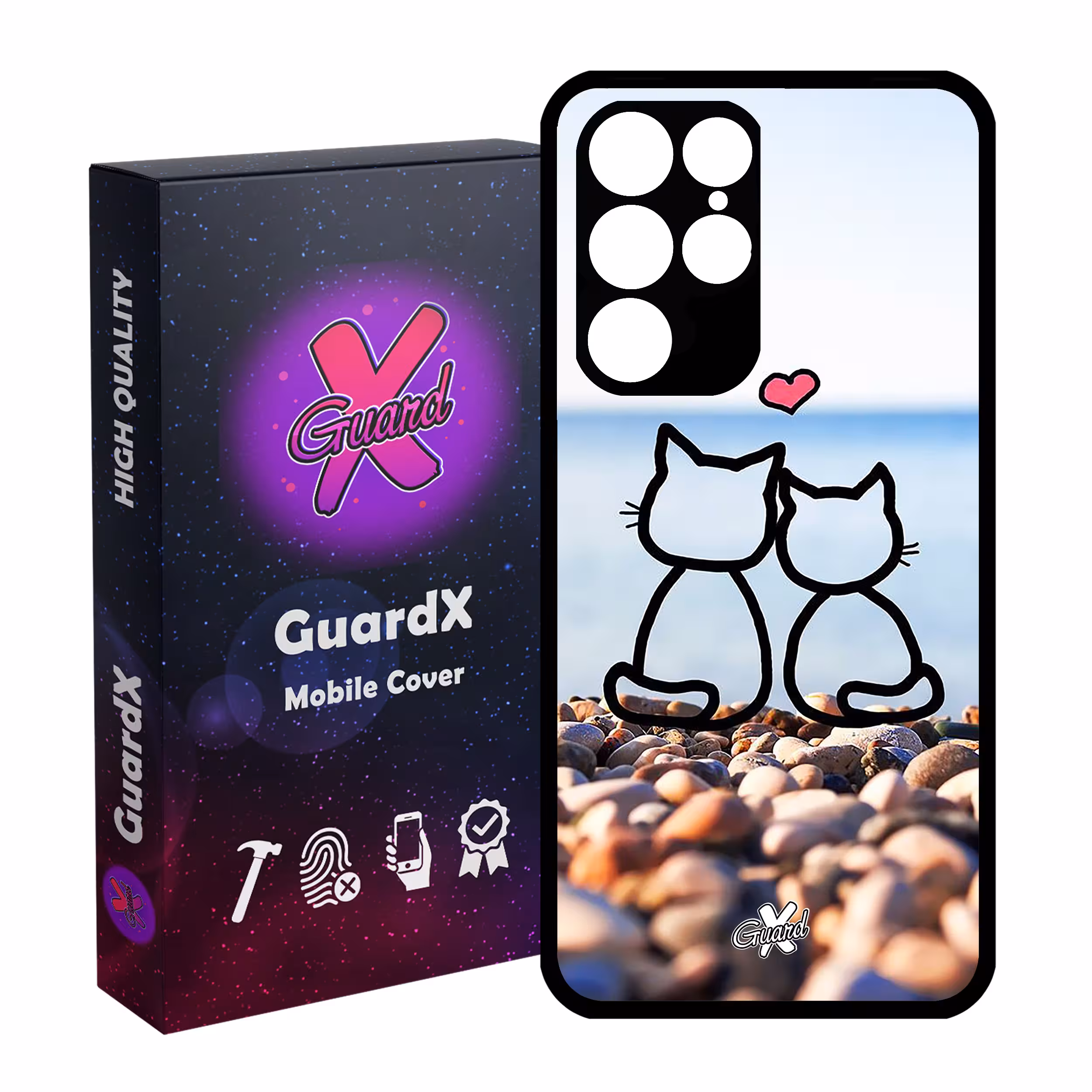 کاور گارد ایکس طرح Love مدل Glass10016 مناسب برای گوشی موبایل سامسونگ Galaxy S22 Ultra