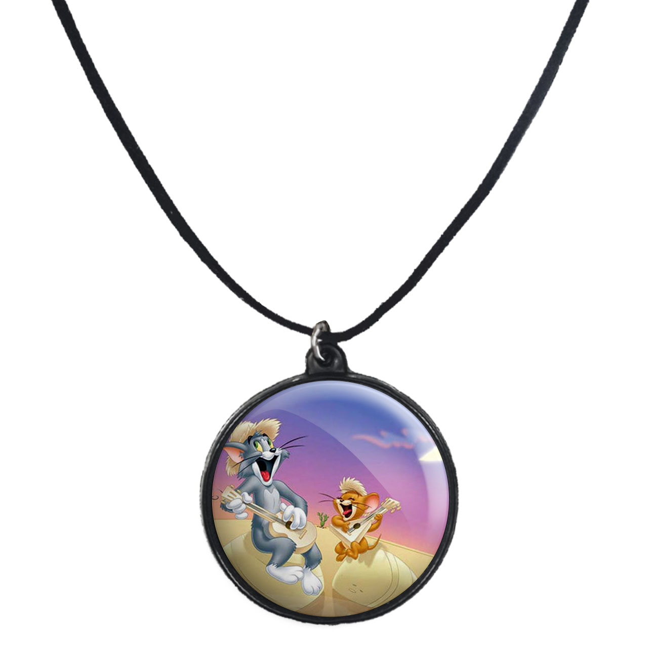 گردنبند پرمانه طرح تام و جری کد pmb.10798 مدل دو طرفه