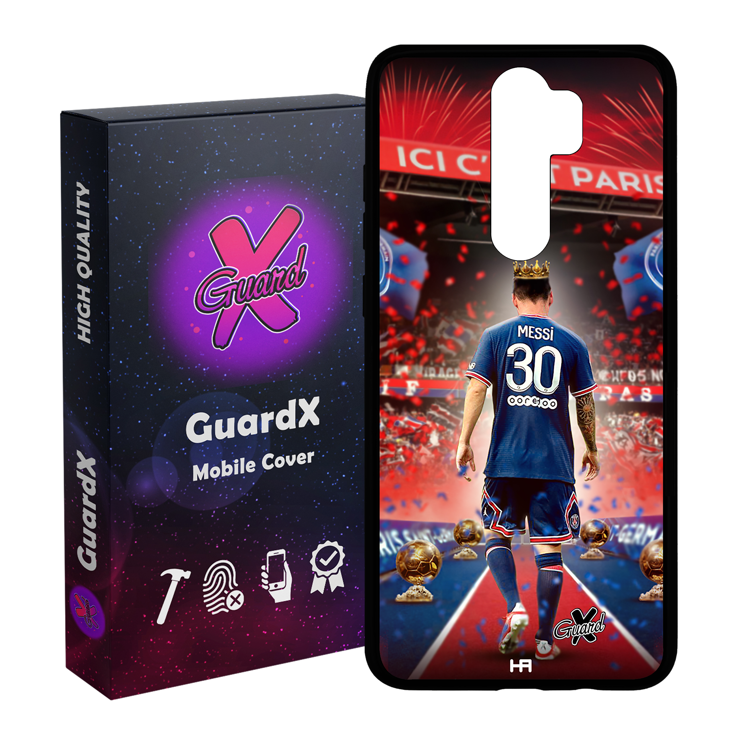 کاور گارد ایکس طرح مسی مدل Glass10377 مناسب برای گوشی موبایل شیائومی Redmi Note 8 Pro