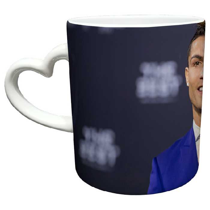 ماگ مدل دسته قلبی طرح رونالدو کد 162