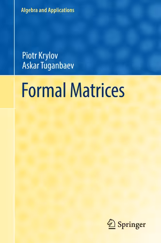 خرید و دانلود نسخه کامل کتاب Formal Matrices