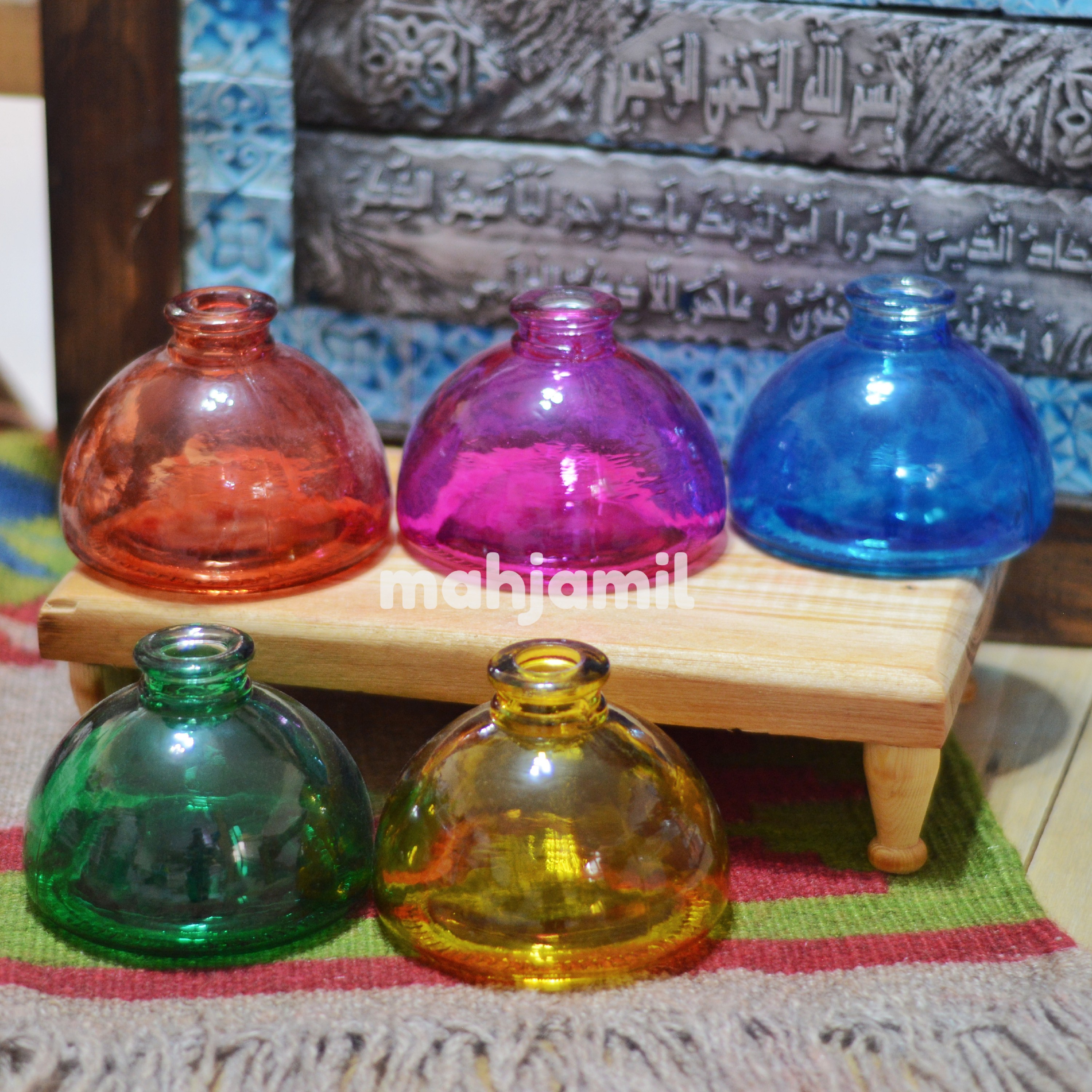 گلدان شیشه ای رنگی مدل مهتاب