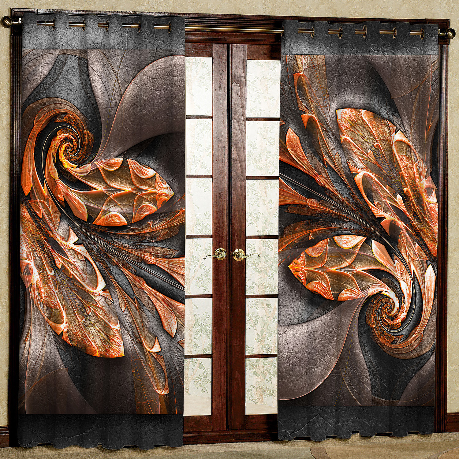 پرده مدل گل دار مخمل پانچی کد 1219 سایز 140x280 سانتی متر