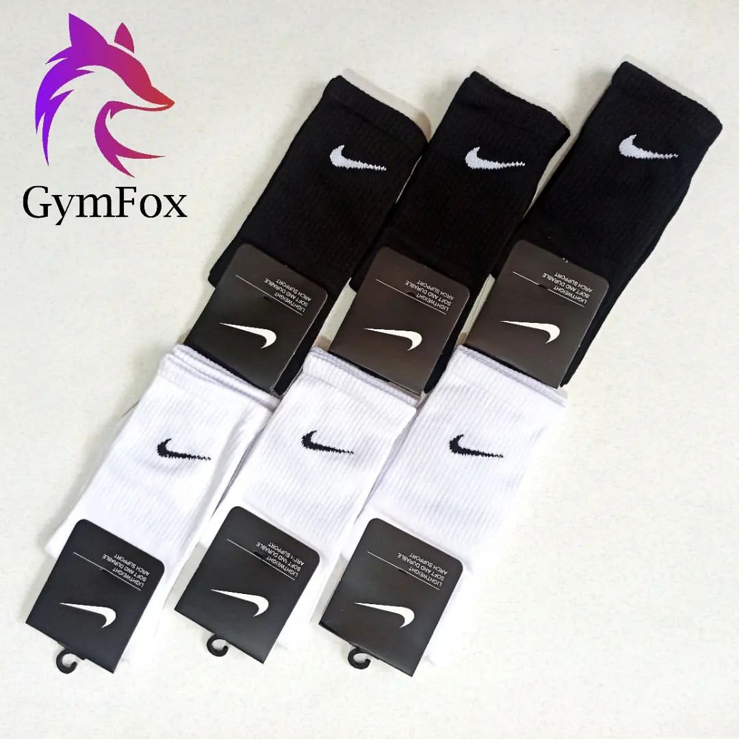 جوراب ساق بلند اسپرت نایک مشکی و سفید کیفیت عالی
