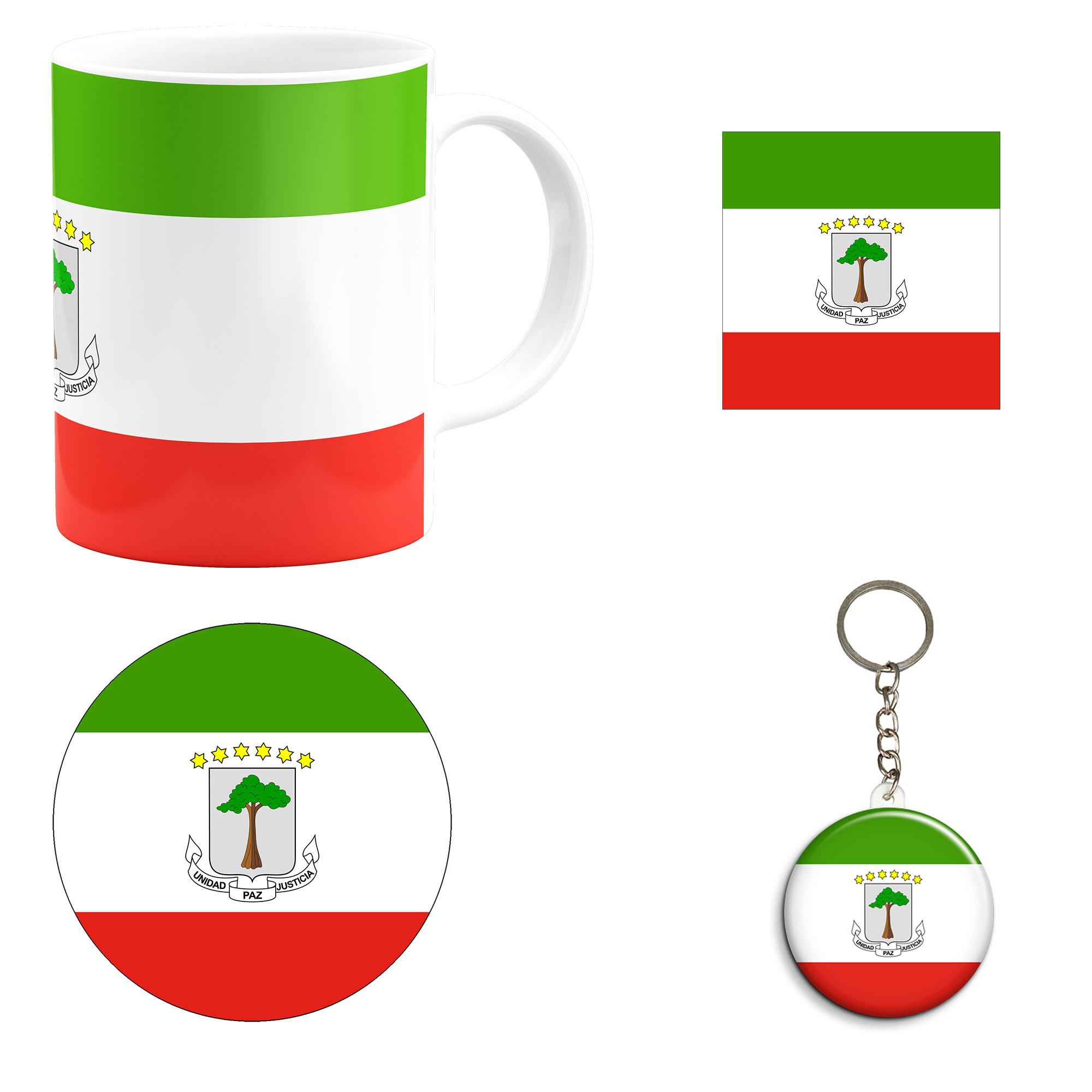 ست هدیه ماگ طرح پرچم گینه استوایی مدل Equatorial Guinea کد M1