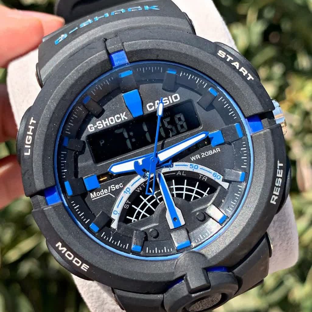 ساعت مردانه و پسرانه جی شاک اسپرت دو زمانه دیجال و عقربه آبی G-Shock