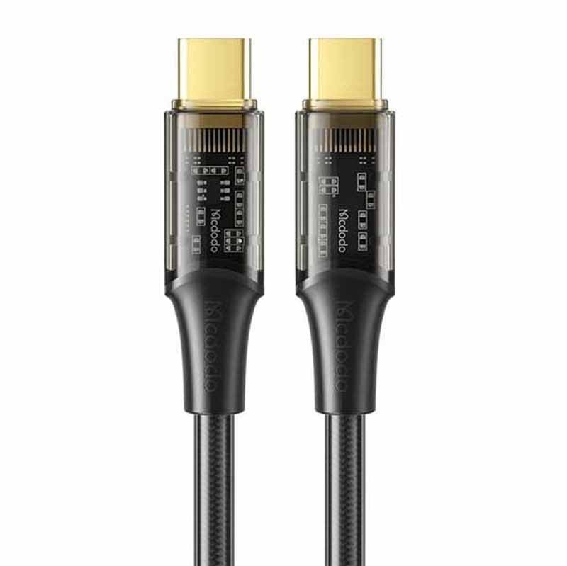 کابل USB-C مک دودو مدل Type-C to Type-c Transparent 100w طول 1.8 متر