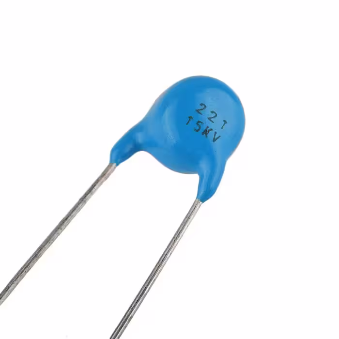 خازن سرامیکی ولتاژ بالا مدل 220PF 15KV بسته 20 عددی