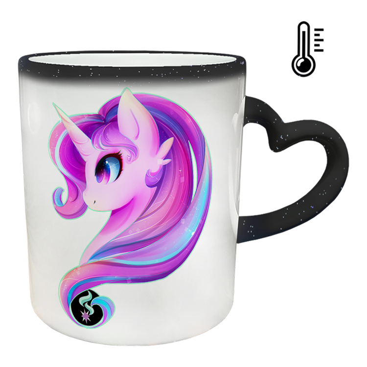 ماگ حرارتی مدل دسته قلبی اکلیلی طرح یونیکورن کد 10