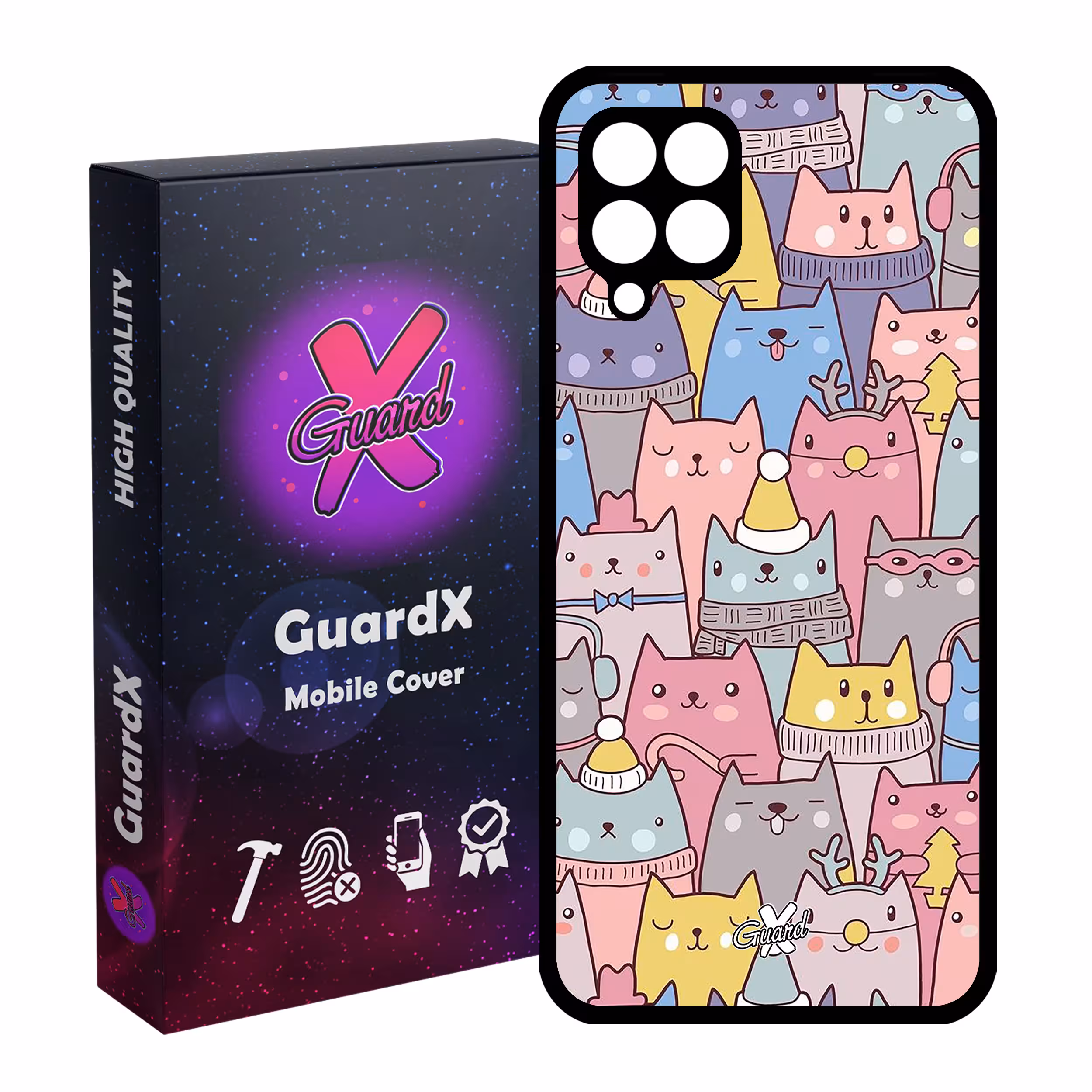 کاور گارد ایکس طرح Cat مدل Glass10074 مناسب برای گوشی موبایل سامسونگ Galaxy A22 4G