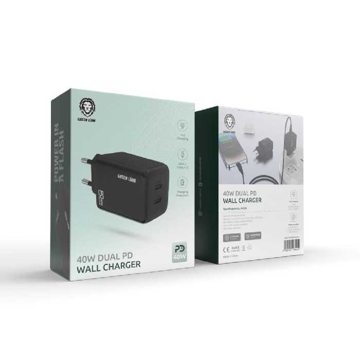 آداپتور دو پورت 40 وات گرین لاین Green Lion 40w DUAL PD Wall Charger