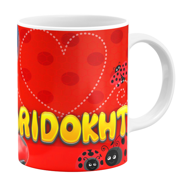 ماگ طرح دختر کفشدوزکی مدل پریدخت