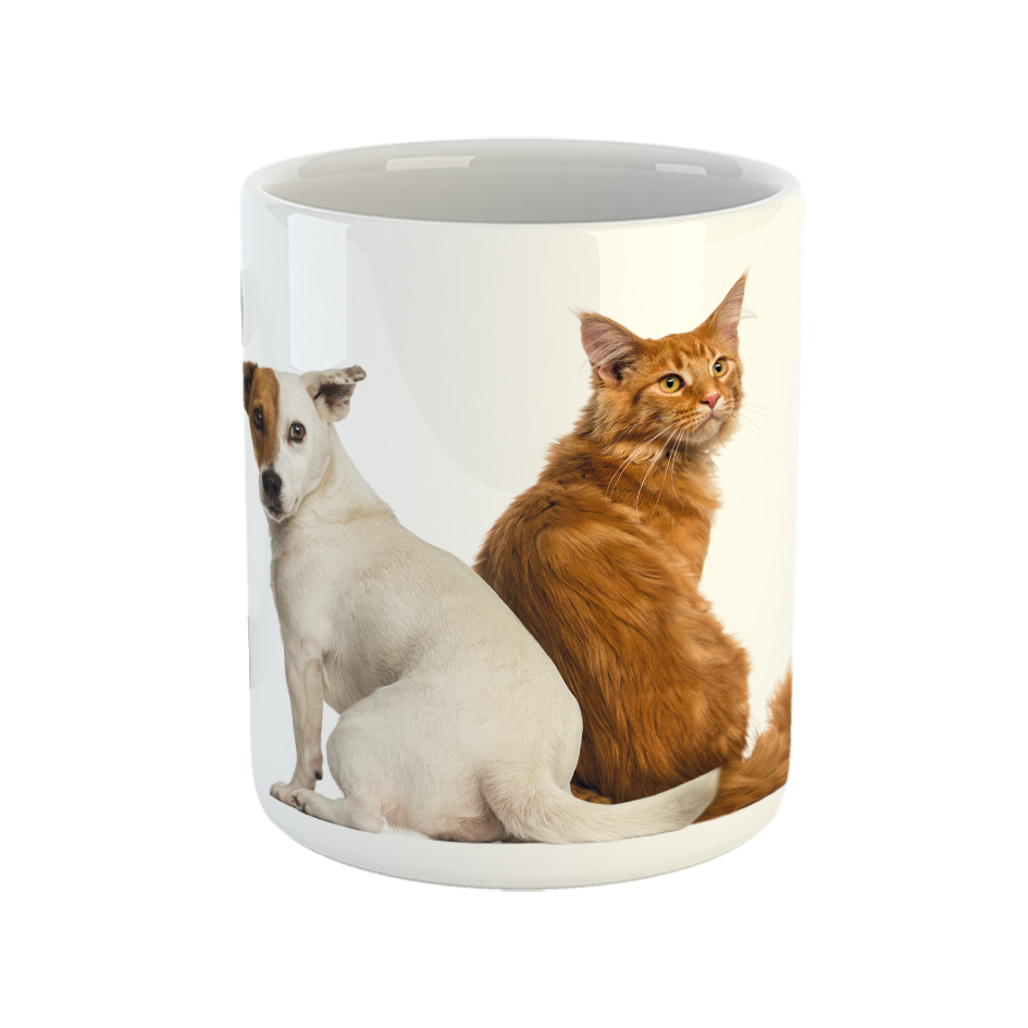 ماگ مدل طرح گربه و سگ