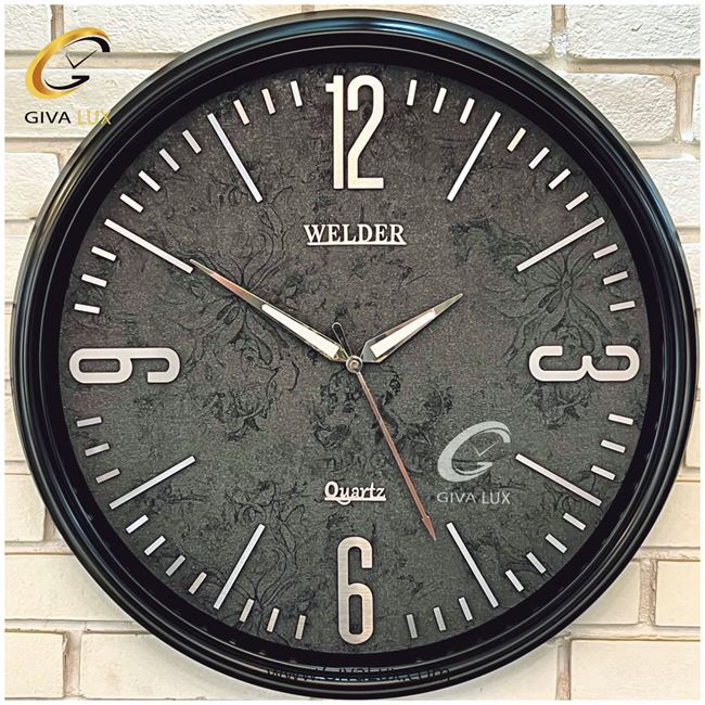ساعت دیواری اورجینال ولدر PVC مشکی| کد رفرنس 639