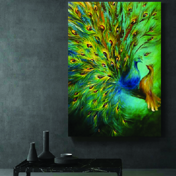  تابلو بوم طرح مدرن طاووس مدل TB112