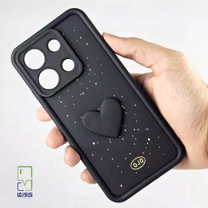 قاب گوشی ردمی نوت 13 دخترانه | قلب مشکی فانتزی | Note 13 4G