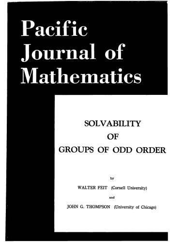 خرید و دانلود نسخه کامل کتاب Solvability of Groups of Odd Order