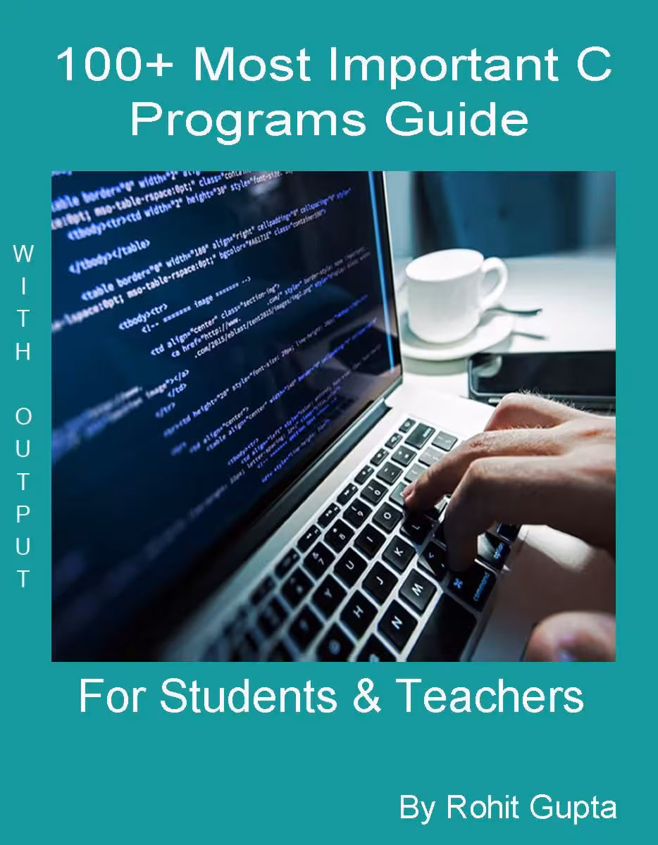 خرید و دانلود نسخه کامل کتاب 100  Most Important C Programs with Output: for Students &amp; Teachers