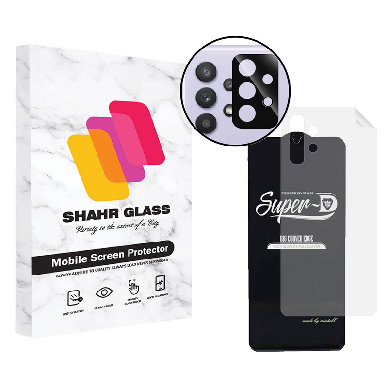 محافظ صفحه نمایش شهر گلس مدل 3SNF-Glass مناسب برای گوشی موبایل سامسونگ Galaxy A32 4G به همراه محافظ پشت گوشی و محافظ لنز دوربین | کالا برتری