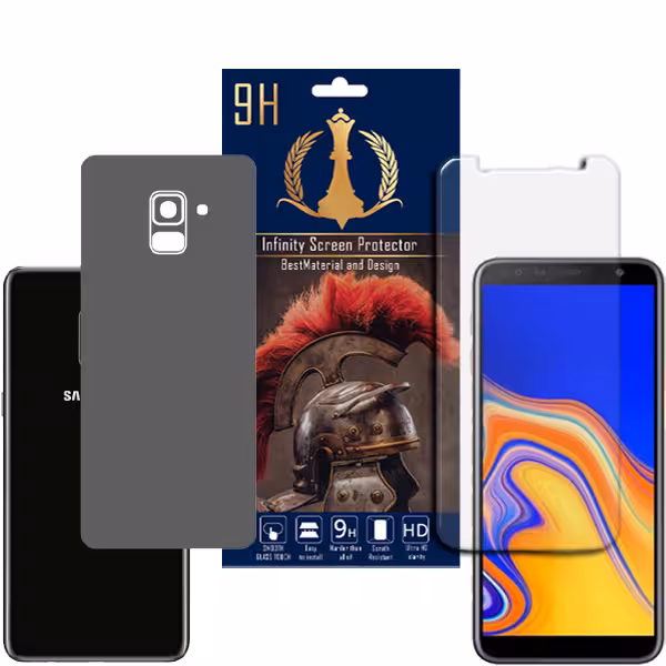 برچسب پوششی اینفینیتی مدل PRO MAX مناسب برای گوشی موبایل سامسونگ Galaxy A8 PLUS به همراه محافظ صفحه نمایش