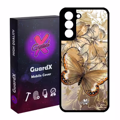 کاور گارد ایکس طرح پروانه مدل Glass10272 مناسب برای گوشی موبایل سامسونگ Galaxy S21 FE