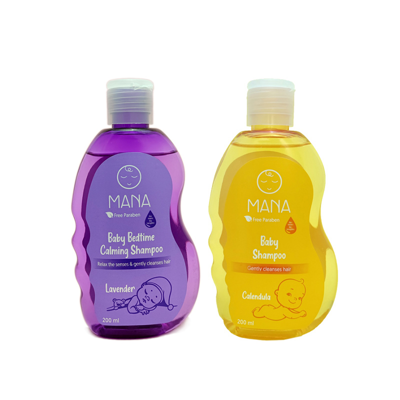 شامپو بچه مانا مدل عصاره اسطوخودوس و عصاره کالاندولا حجم 200 میلی لیتر بسته دو عددی