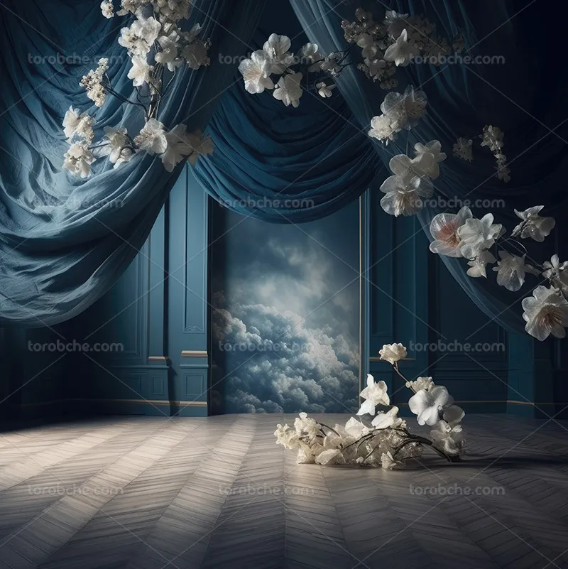 بک دراپ عکاسی با گل های سفید زیبا | گرافیک با طعم تربچه