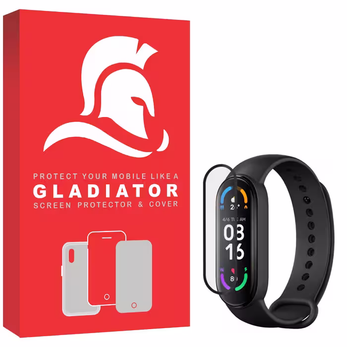 محافظ صفحه نمایش گلادیاتور مدل GWP1000 مناسب برای ساعت هوشمند شیائومی Mi Band 6