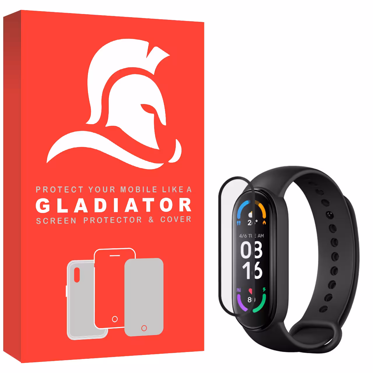 محافظ صفحه نمایش گلادیاتور مدل GWP1000 مناسب برای ساعت هوشمند شیائومی Mi Band 6