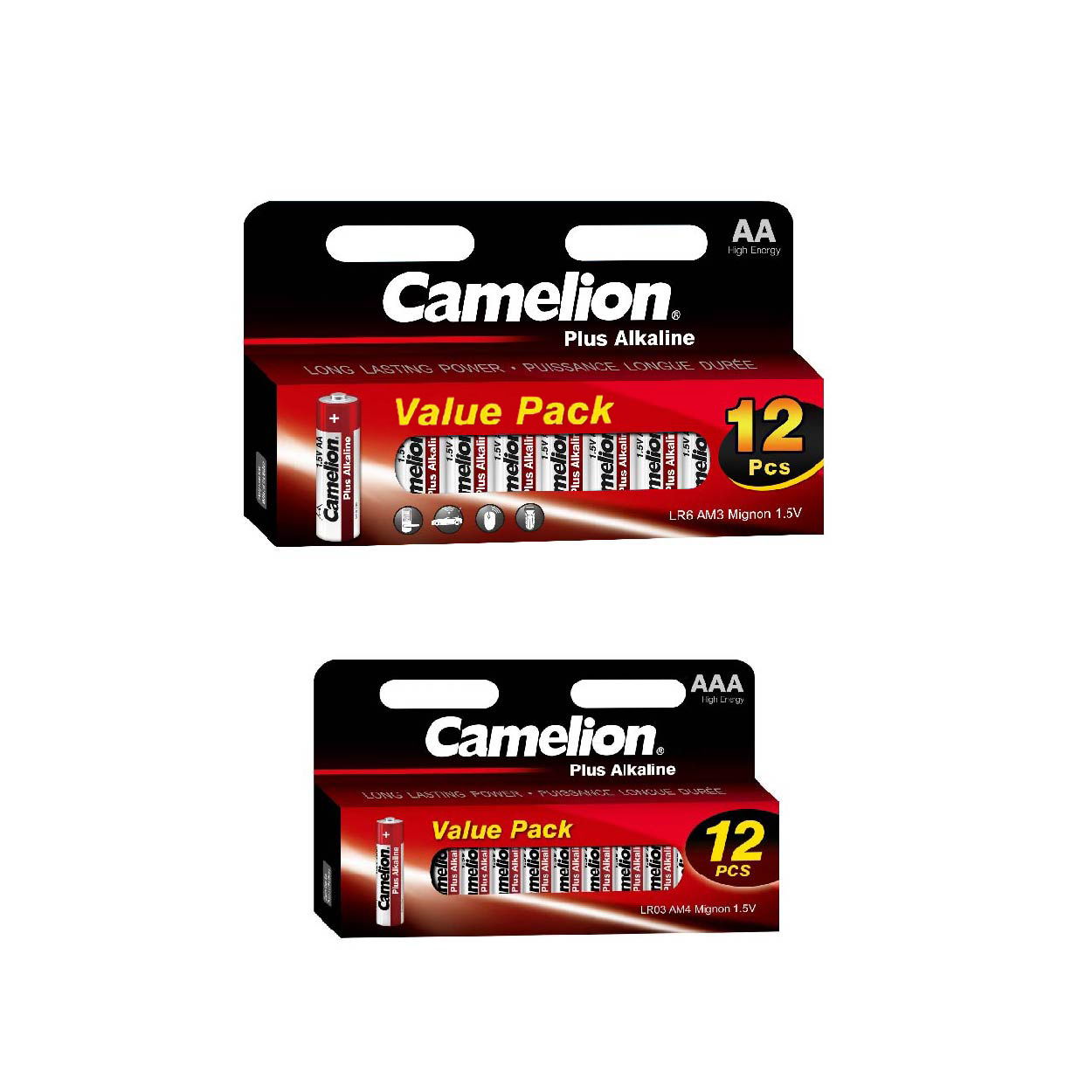 باتری قلمی و نیم قلمی کملیون مدل Plus Alkaline مجموعه 24 عددی