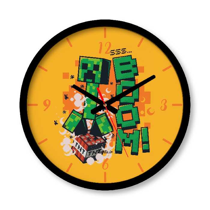ساعت دیواری بزرگ راویتا طرح ماینکرفت کد 3653
