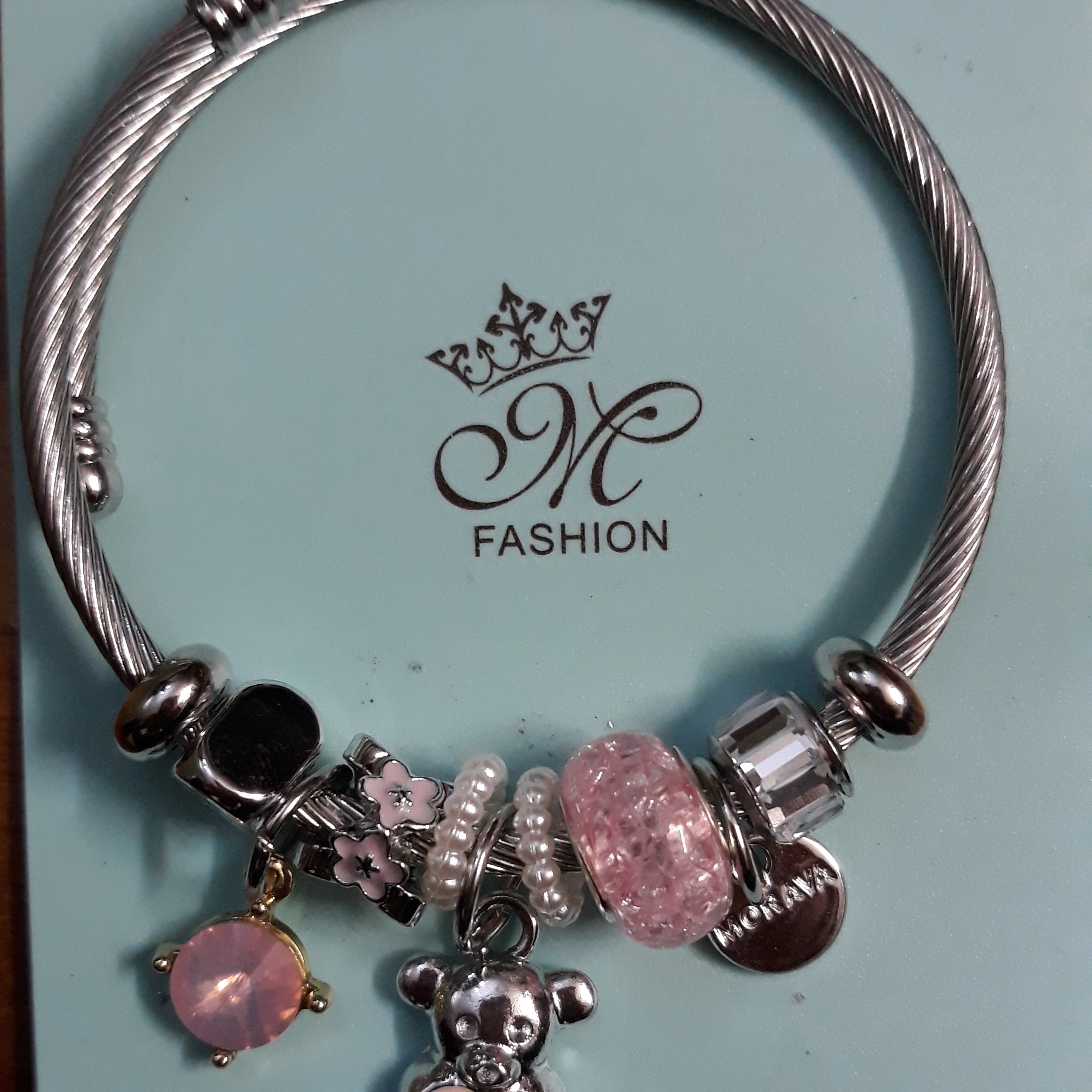 دستبند پاندورا  صورتی کد   609 بدلیجات دخترانه  زنانه ارسال رایگان