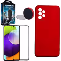 کاور ماموت مدل سیلیکونی مناسب برای گوشی موبایل سامسونگ Galaxy A52S به همراه محافظ صفحه نمایش و سکه هولدر مگنتی و پایه نگهدارنده گوشی