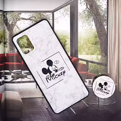 کاور لاین کینگ مدل Mickey2 مناسب برای گوشی موبایل سامسونگ Galaxy A31 به همراه پایه نگهدارنده