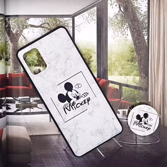 کاور لاین کینگ مدل Mickey2 مناسب برای گوشی موبایل سامسونگ Galaxy A31 به همراه پایه نگهدارنده