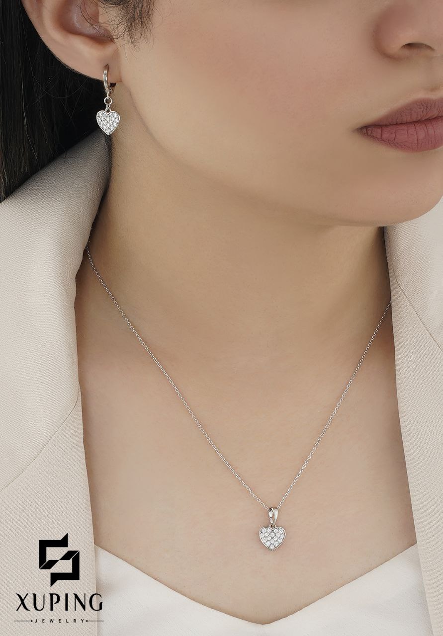 نیم ست ژوپینگ اصل بدون زنجیر با روکش طلا 24 عیار کد XIP939