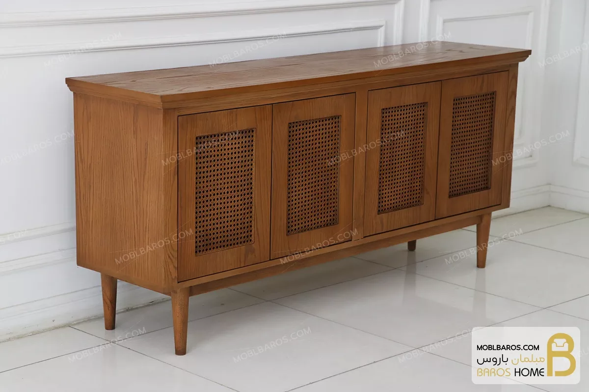 کنسول نئوکلاسیک چوبی حصیری دیمان