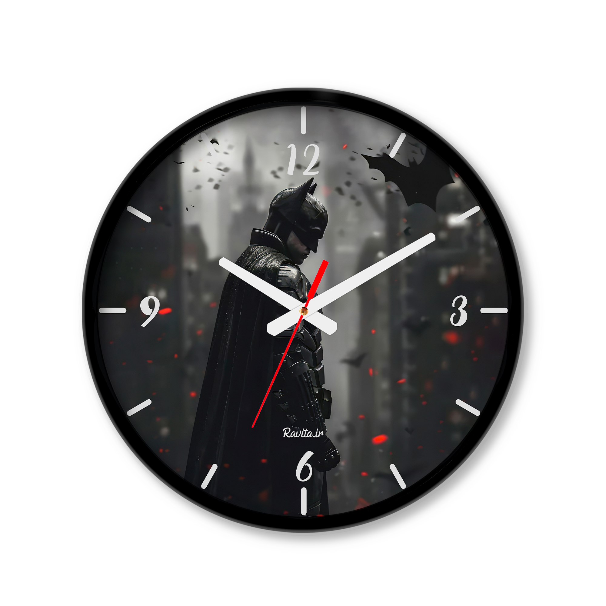 ساعت دیواری کوچک راویتا طرح بتمن کد 3636