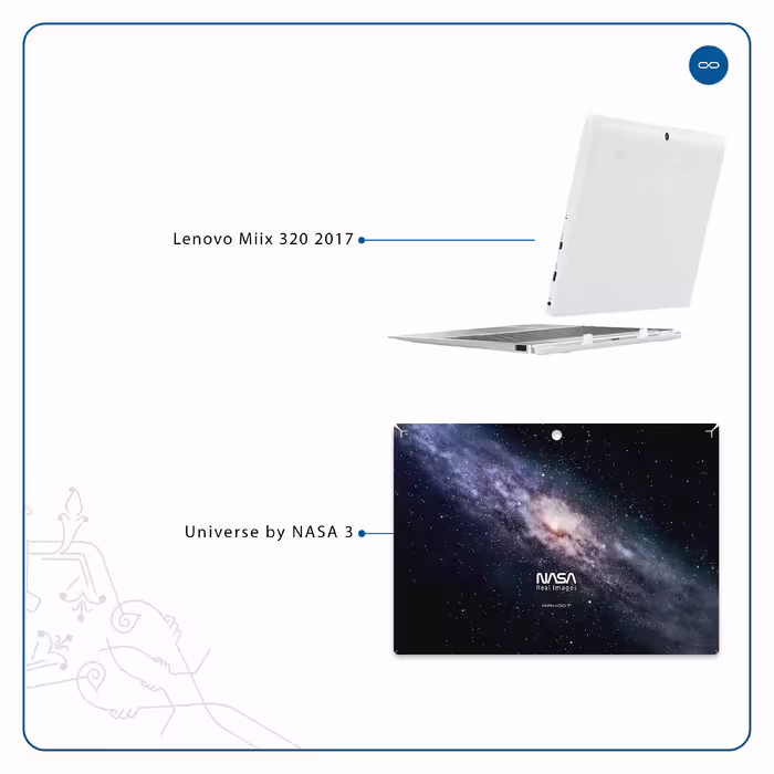برچسب پوششی ماهوت مدل Universe-by-NASA-3 مناسب برای تبلت لنوو Miix 320 2017