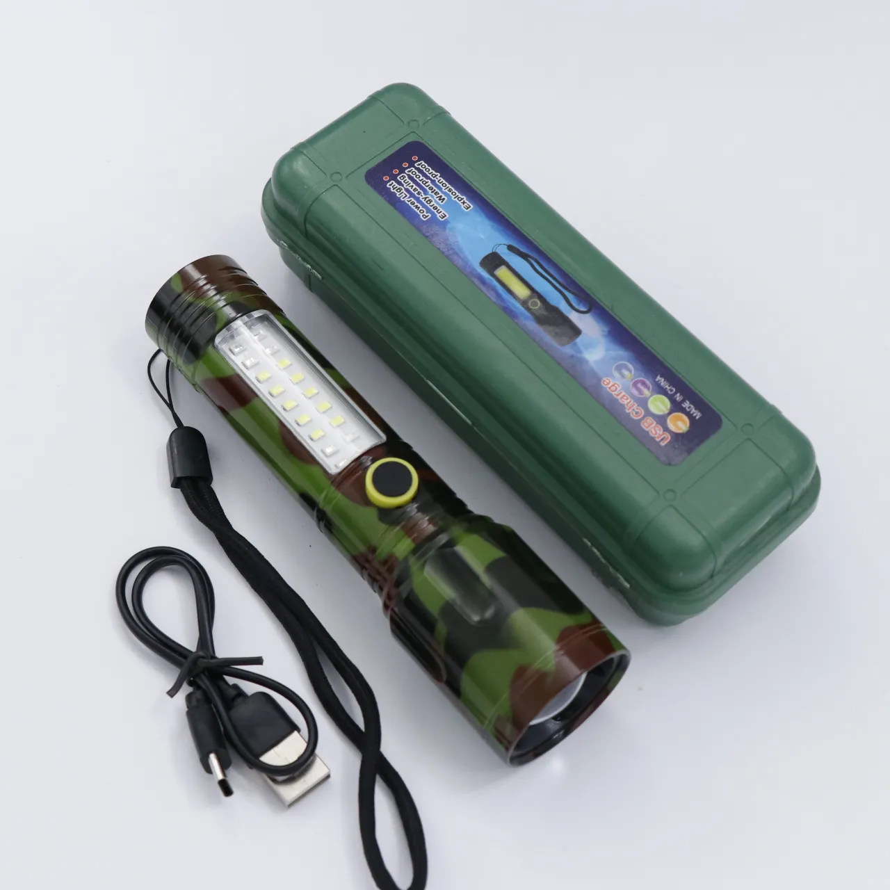 چراغ قوه شارژی مدل ارتشی کد 38244